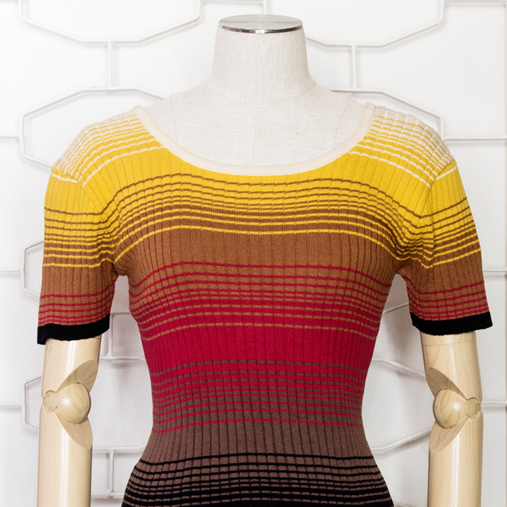 70s Stripy Gradient  Knitted Top
