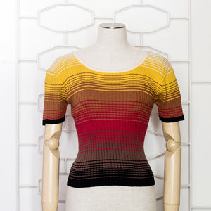 70s Stripy Gradient  Knitted Top