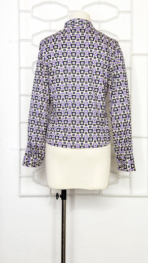 
            
                Load image into Gallery viewer, 70s Retro Squares Shirt Blouse
            
        