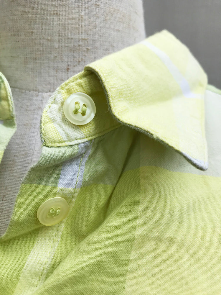60s Lime Green Casual Plaid – Dark Horse Vintage