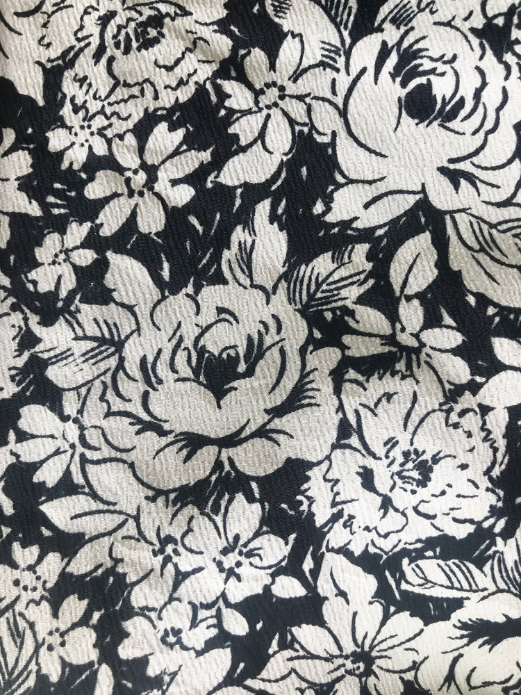 Classic Black & White Floral Skirt
