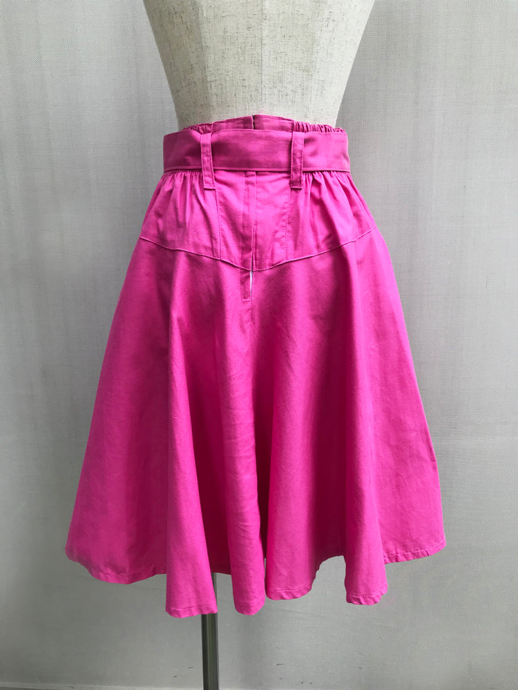 Cation Pink Flared Knee-Length Skirt | forum.iktva.sa