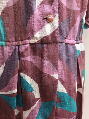 80s Purple Petal Swirl Dress