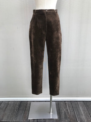 80s Cotton Velvetin High Waisted Trousers